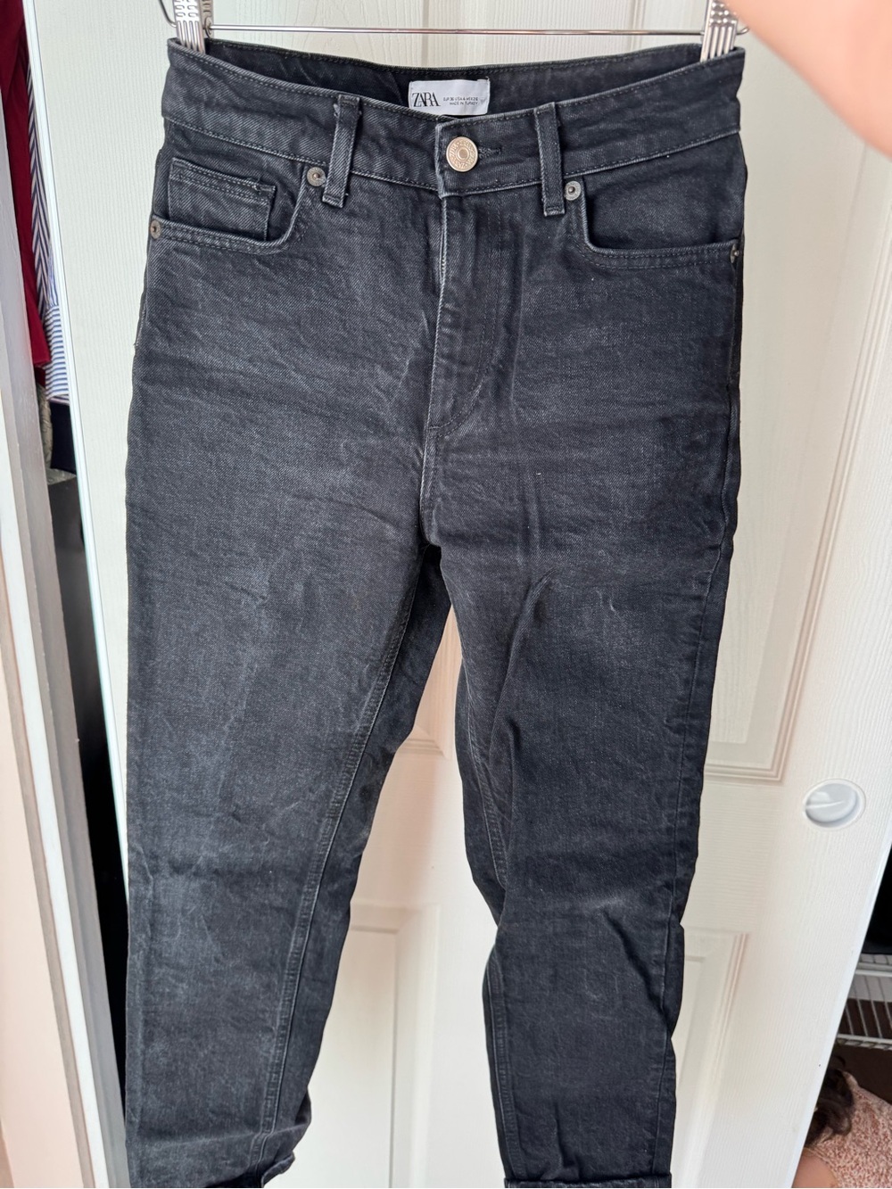 Zara Washed Charcoal Denim Jeans